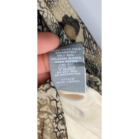 Roz & Ali Animal Print Leopard Beaded Chiffon Blouse Womens Size 3X Lightweight - Picture 6 of 9